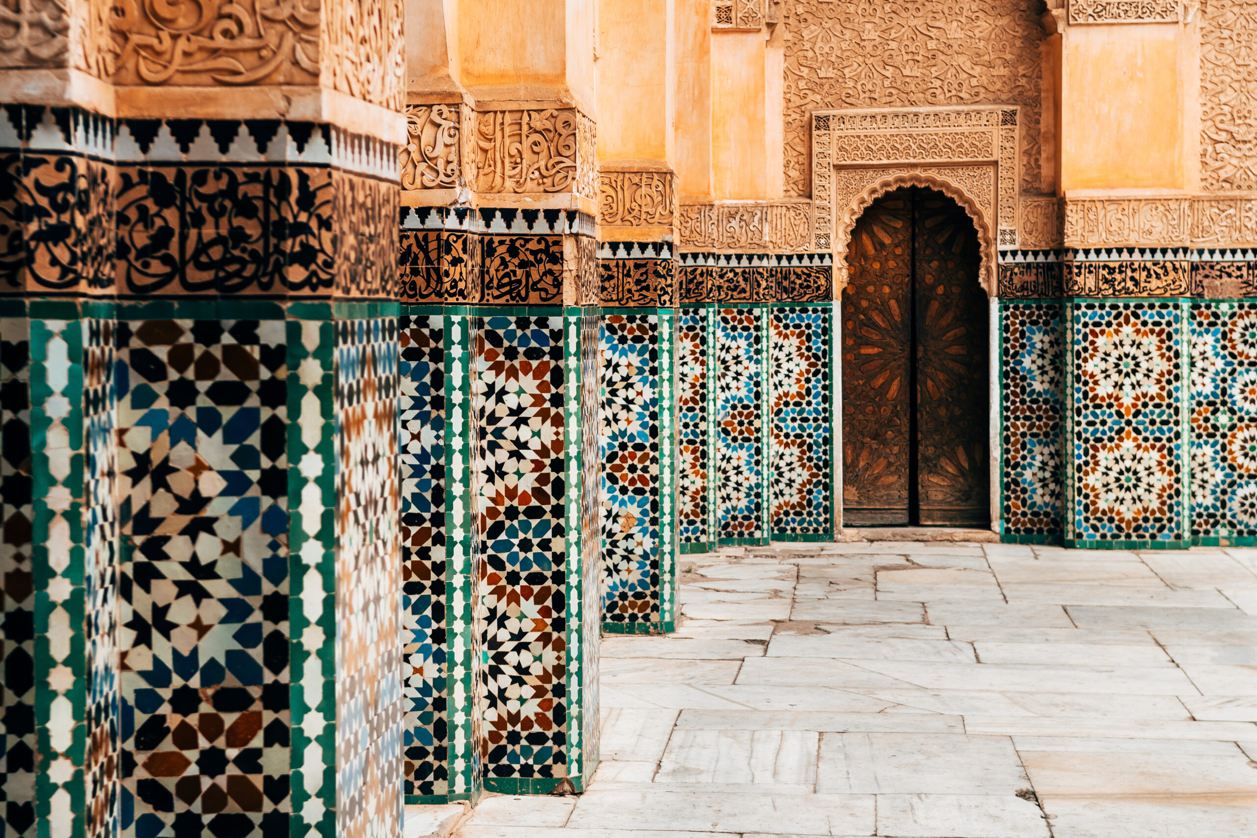 production-services-and-filming-in-marocco-colorful-ornamental-tiles-courtyard